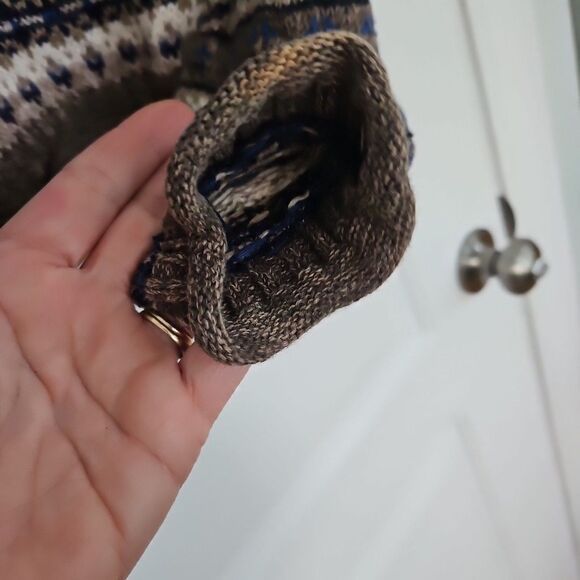 VTG Marsh Landing Sweater Medium‎ Geometric Fair Isle Nordic Cotton Ramie GUC - Picture 9 of 10